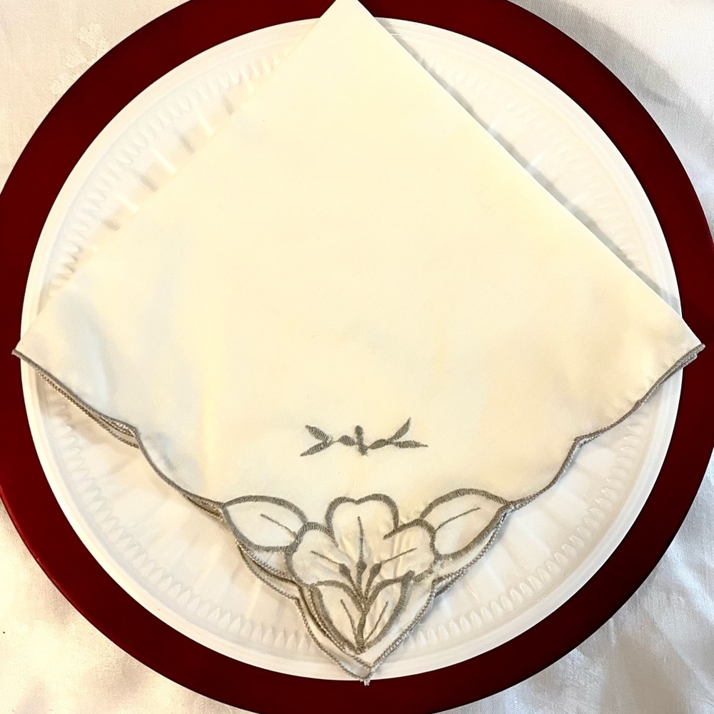 Vintage SET/7 Cotton Embroidered Napkins